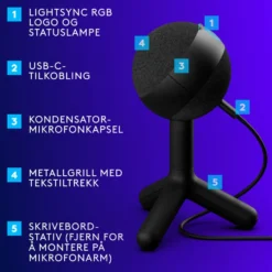Logitech G Yeti Orb Svart
