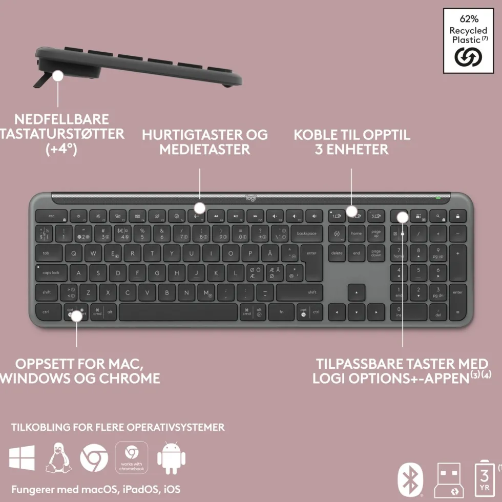 Logitech K950 Signature Slim Trådløst tastatur