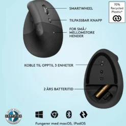 Logitech Lift Vertikal datamus Graphite