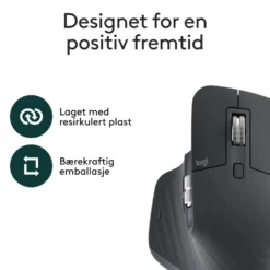 Logitech Mx Master 3s Trådløs datamus Grafitt, Bluetooth-utgave