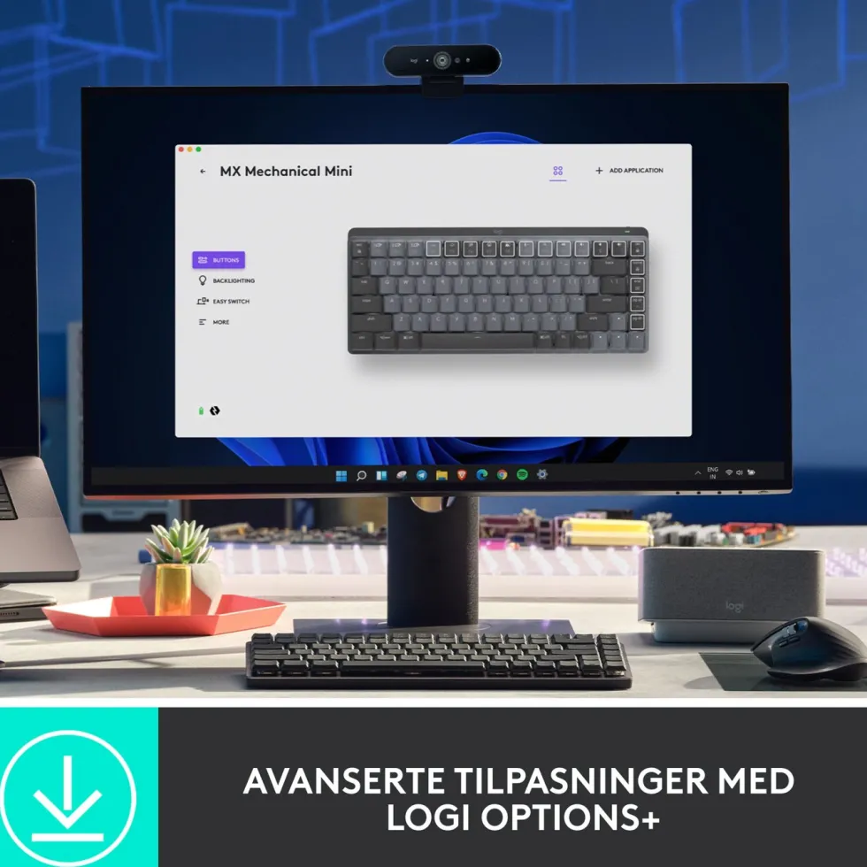 Logitech Mx Mechanical Mini Trådløst mekanisk tastatur Brown Tactile Quiet