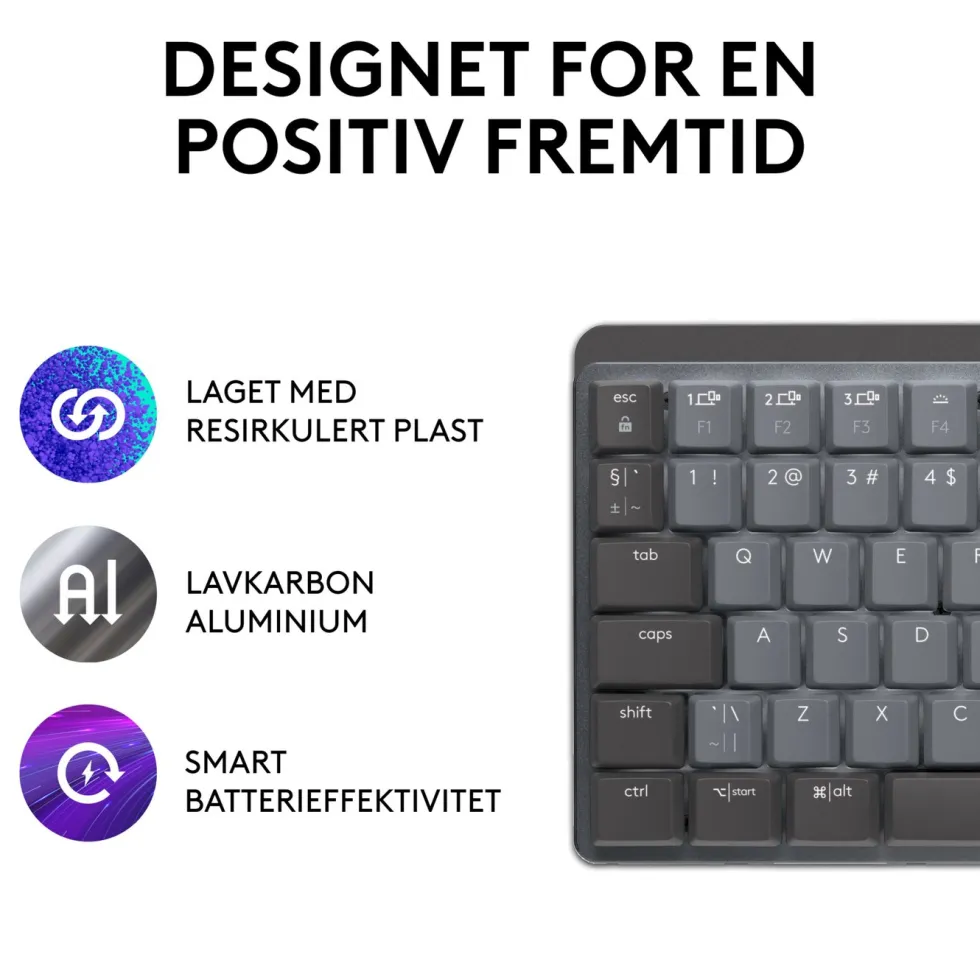 Logitech Mx Mechanical Mini Trådløst mekanisk tastatur Brown Tactile Quiet
