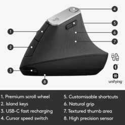 Logitech MX Vertical Trådløs datamus