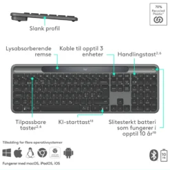 Logitech Signature Slim Solar+ Trådløst tastatur