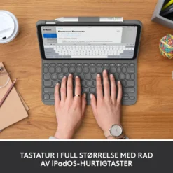 Logitech Slim Folio Tastaturetui for iPad (10. gen) og iPad (A16)