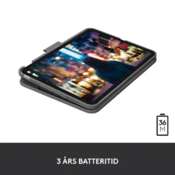 Logitech Slim Folio Tastaturetui for iPad (10. gen) og iPad (A16)