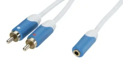 Luxorparts Adapter 2 x RCA-hanner 3,5-hunn