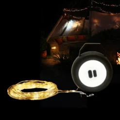Luxorparts Bærbar campinglyskaster med LED-lyslenke