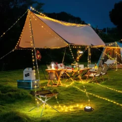 Luxorparts Bærbar campinglyskaster med LED-lyslenke