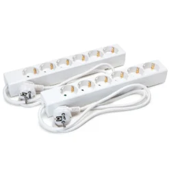 Luxorparts Grenuttak 6-veis 1 m hvit 2-pk.