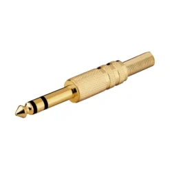 Luxorparts Gullbelagt 6,3 mm-kontakt, hann, stereo
