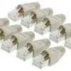 Luxorparts STP-modulkontakt RJ45 Cat. 6 med strekkavlastning, 10-pk.