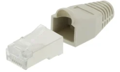 Luxorparts STP-modulkontakt RJ45 Cat. 6 med strekkavlastning, 10-pk.