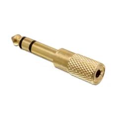 Lydadapter 3,5 mm til 6,3 mm, stereo, gull