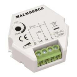 Malmbergs Boksdimmer for lavvoltshalogenpærer og LED-pærer, 1-200 W