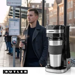 Melissa Single-Serve Coffee Maker med reisekopp 0,4 l