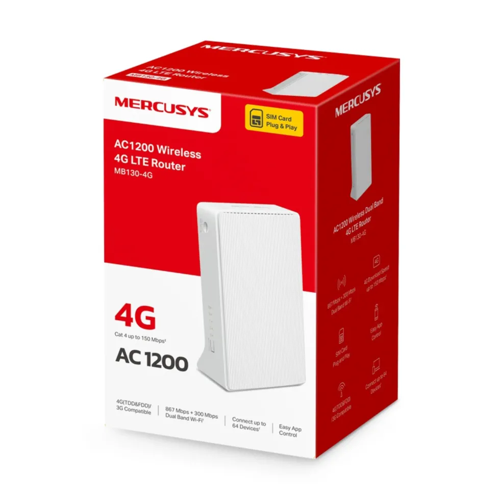 Mercusys MB130-4G AC1200 4G LTE-ruter