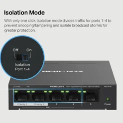 Mercusys MS105GP 5-porters gigabitswitch med POE+