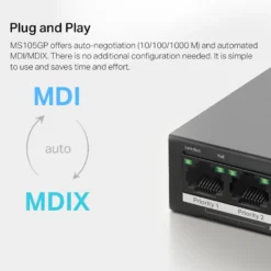 Mercusys MS105GP 5-porters gigabitswitch med POE+