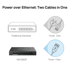 Mercusys MS108GP 8-porters gigabitswitch med POE+