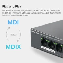 Mercusys MS108GP 8-porters gigabitswitch med POE+