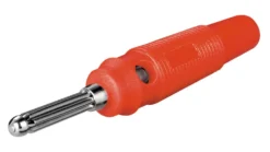 4 mm bananplugg 55 mm med skruforbindelse Rød