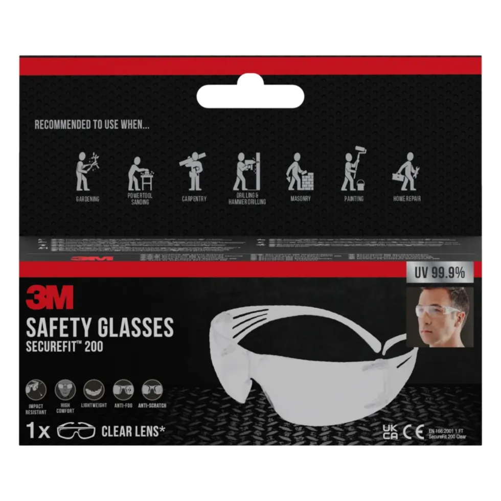 3M Vernebriller SecureFit 200 Transparent