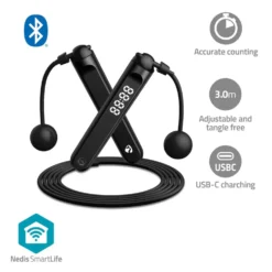 Nedis 2-i-1 Fitness Smart Hoppetau med Bluetooth