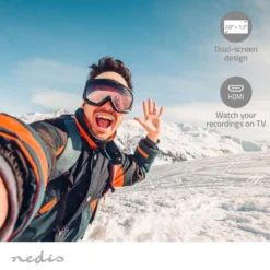 Nedis 4K-actionkamera med to skjermer