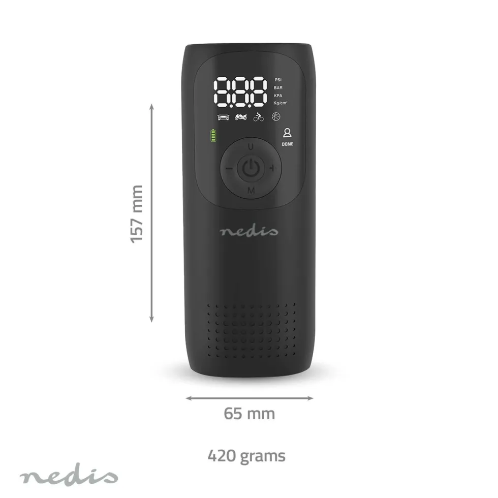 Nedis Oppladbar luftkompressor