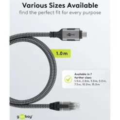 Nettverkskabel med USB-tilkobling USB-C 1 m