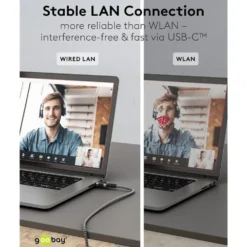 Nettverkskabel med USB-tilkobling USB-C 1 m