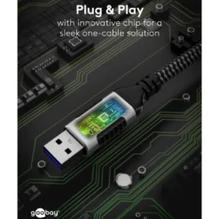 Nettverkskabel med USB-tilkobling USB-A 1 m