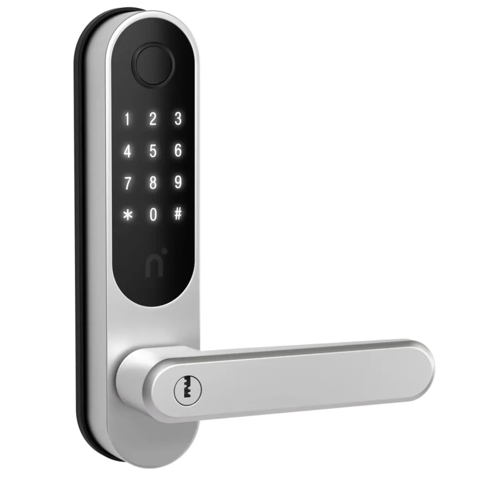 Nimly Touch Pro Elektronisk dørlås med fingeravtrykksleser Black/Silver
