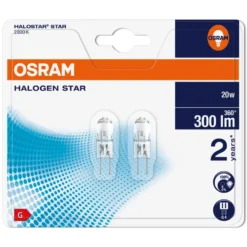 Osram Halogenpærer G4 2-pk. 300 lm, 20 W
