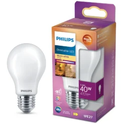 Philips Dimbar LED-pære E27 470 lm