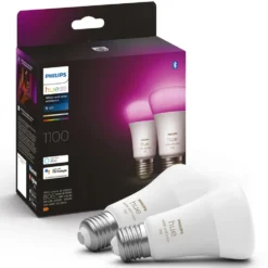 Philips Hue Color Ambiance Smart LED-pære E27 1100 lm 2-pk.