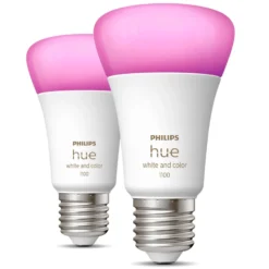 Philips Hue Color Ambiance Smart LED-pære E27 1100 lm 2-pk.