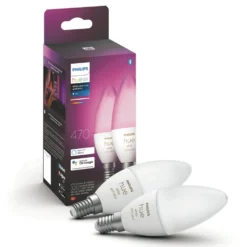 Philips Hue Color Ambiance Smart LED-pære E14 470 lm 2-pk.