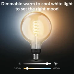Philips Hue Filament G125 E27 Smart LED-pære 550 lm