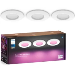 Philips Hue Slank innfelt belysning Ø90 mm 3-pakning Hvit