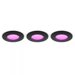 Philips Hue Slank innfelt belysning Ø90 mm 3-pakning Svart