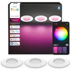 Philips Hue Slim innfelt spotlight 90 mm 3-pk. Hvit