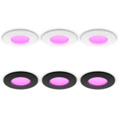Philips Hue Slim innfelt spotlight 90 mm 3-pk. Hvit