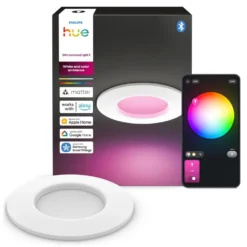 Philips Hue Slim innfelt spotlight 90 mm 1-pk. Hvit