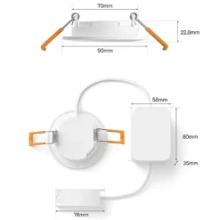 Philips Hue Slim innfelt spotlight 90 mm 1-pk. Hvit