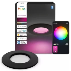 Philips Hue Slim innfelt spotlight 90 mm 1-pk. Svart