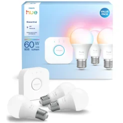 Philips Hue Startpakke Essential: 3x White & Color E27 + Bridge