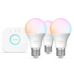 Philips Hue Startpakke Essential: 3x White & Color E27 + Bridge