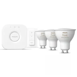 Philips Hue Startpakke: 3x White & Color GU10 + Dimmer + Bridge